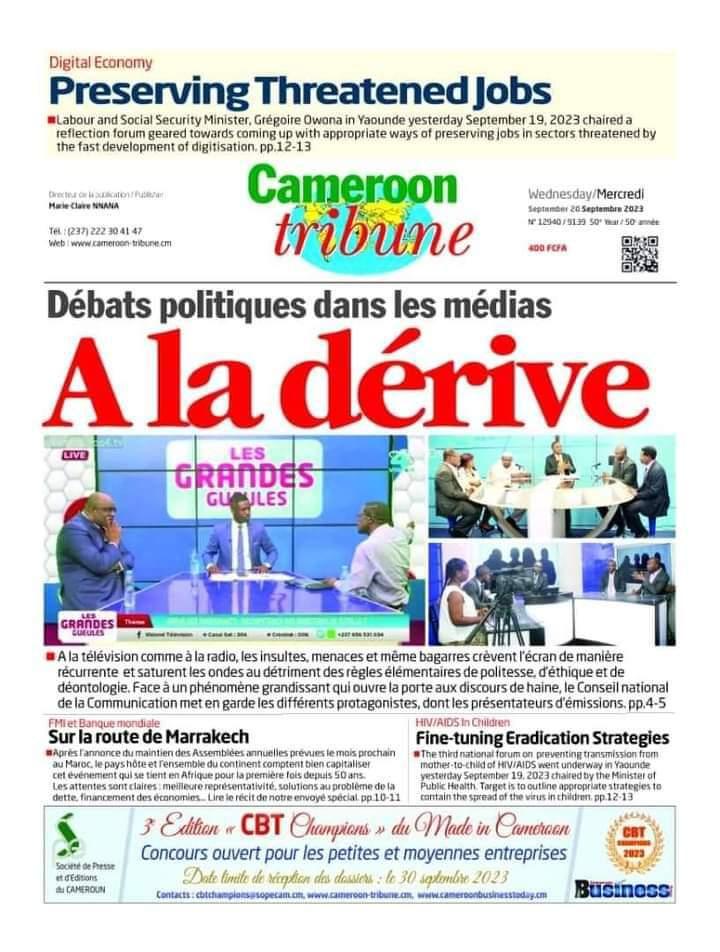 Première page d'un journal